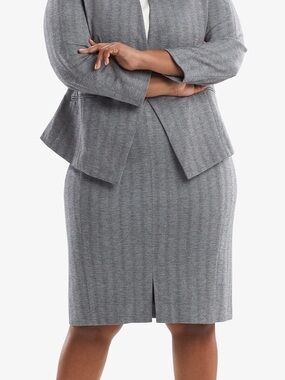 MM.LaFleur Greenpoint Skirt Zip Jacquard wool White Black Pencil Career 18 NWT